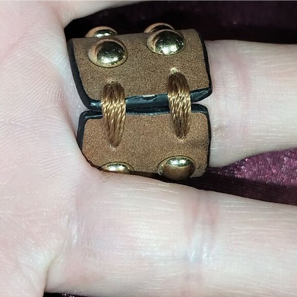 Wrap around Swede leather band ring, NWOT - Picture 3 of 6
